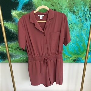 Athleta Mauve Button-Up Romper